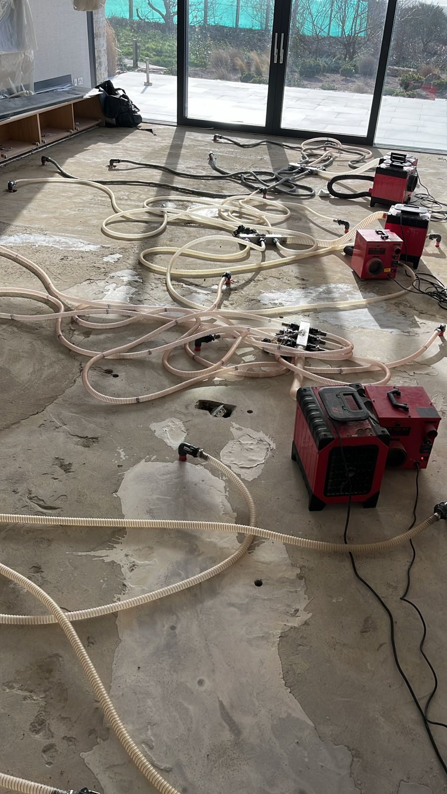 Corroventa forced dehumidification equipment deployed